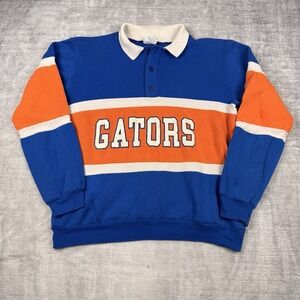 Vtg Florida Gators Sweatshirt Men‎ Large Blue 80s Collared Varsity Nutmeg
